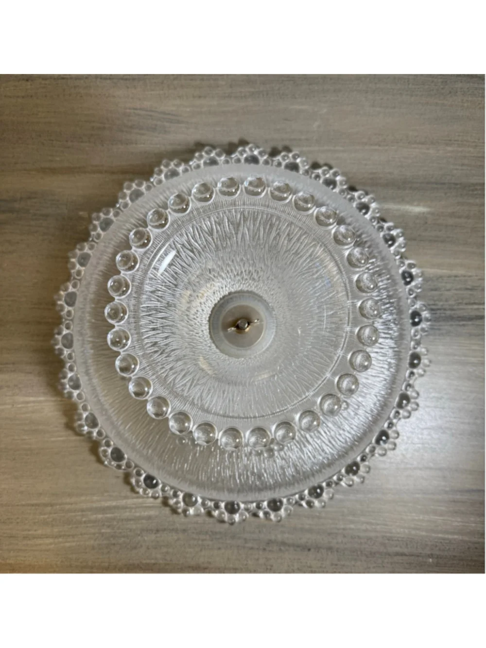 Vintage Masserini Barocco Attributed Clear Glass Pedestal Cake Stand 11.5
